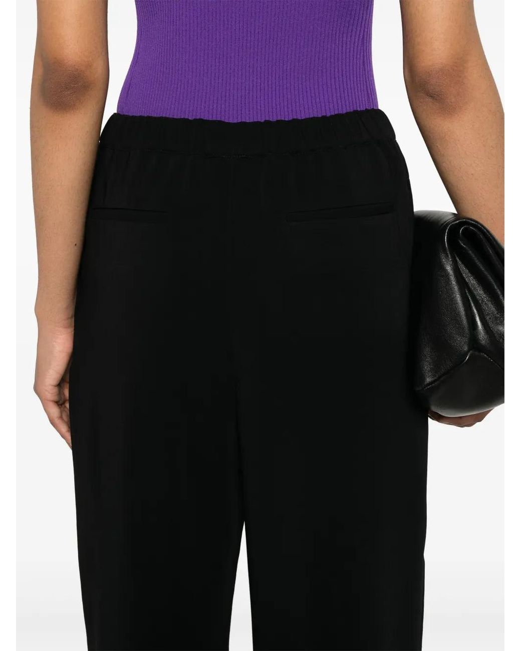 Fabiana Filippi Black Elasticated-Waistband Trousers