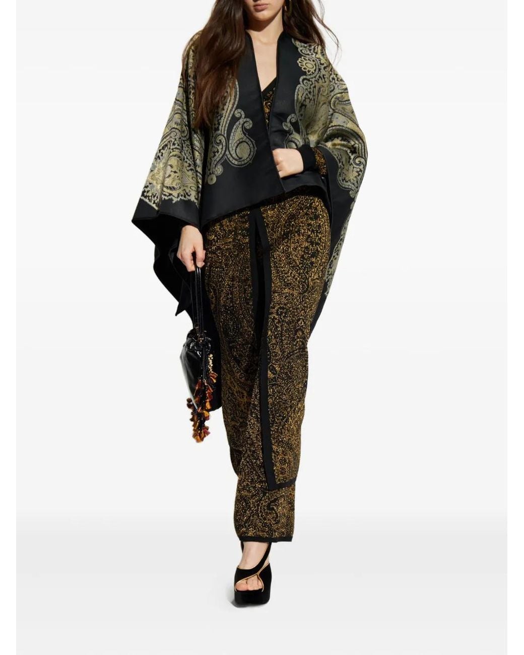 Etro Black Paisley-Pattern Wool Jacket