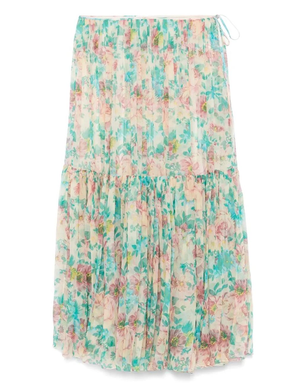 Chloé Blue Printed Silk Skirt