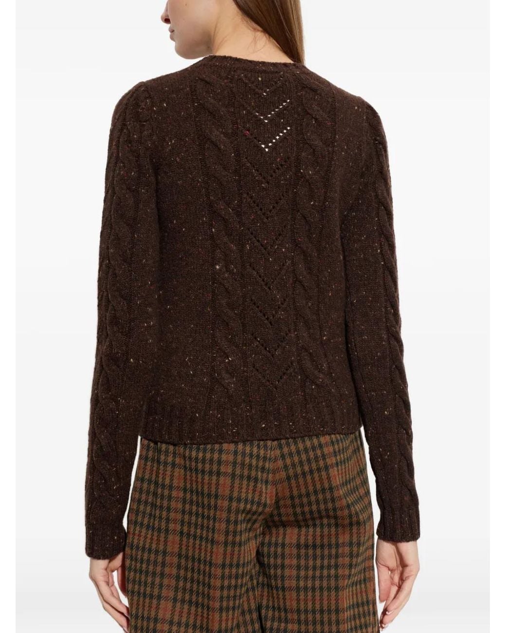 Max Mara Brown Samba Cable-Knit Sweater