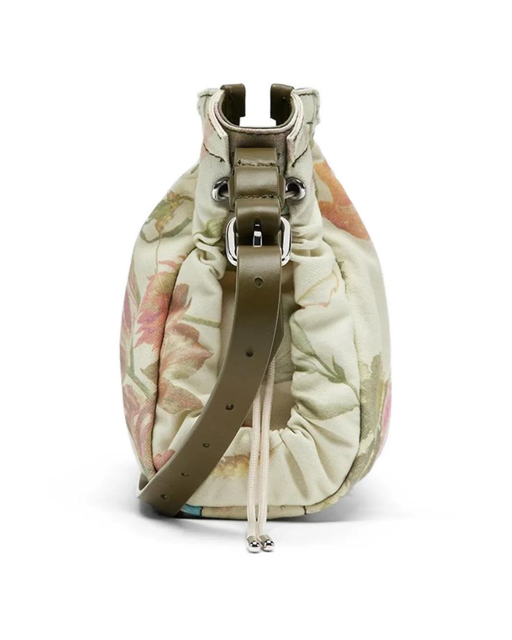 Maison Margiela Metallic Floral Drawstring Messenger Bag
