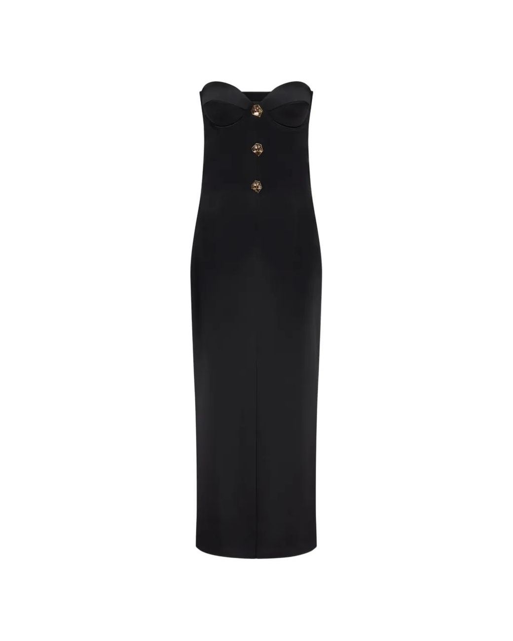 Violante Nessi Black Strapless Corset Midi Dress