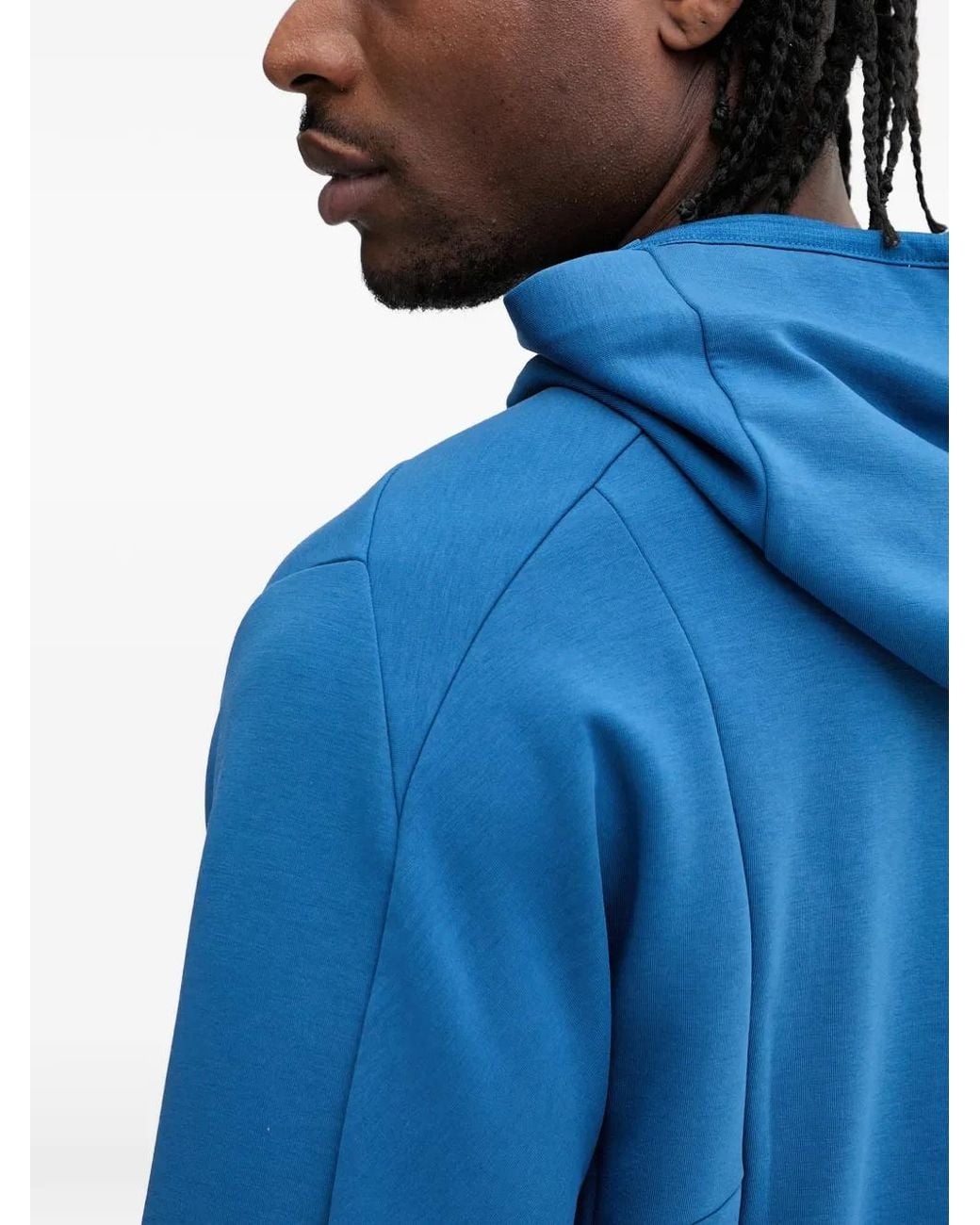 Adidas Blue Logo-Print Hoodie for men