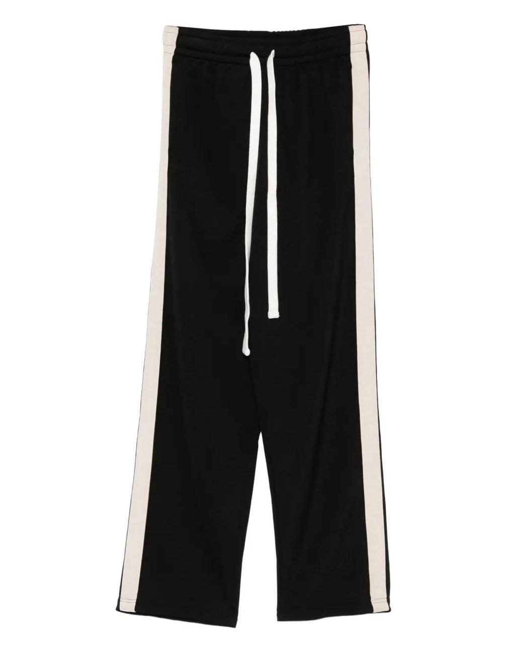 Cole Buxton Black Stripe Drawstring Trousers for men