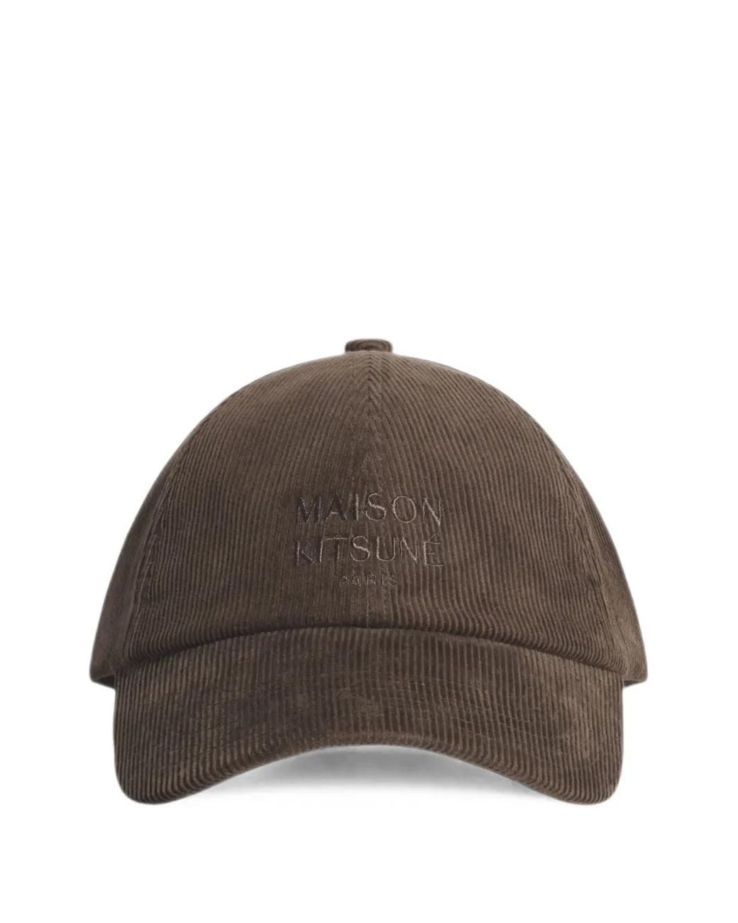 Maison Kitsuné Brown Paris Corduroy Embroidered Baseball Cap