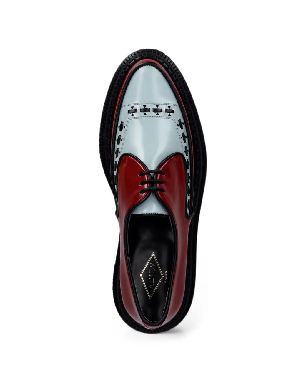 Adieu Red Woven-Detail Derby Shoes