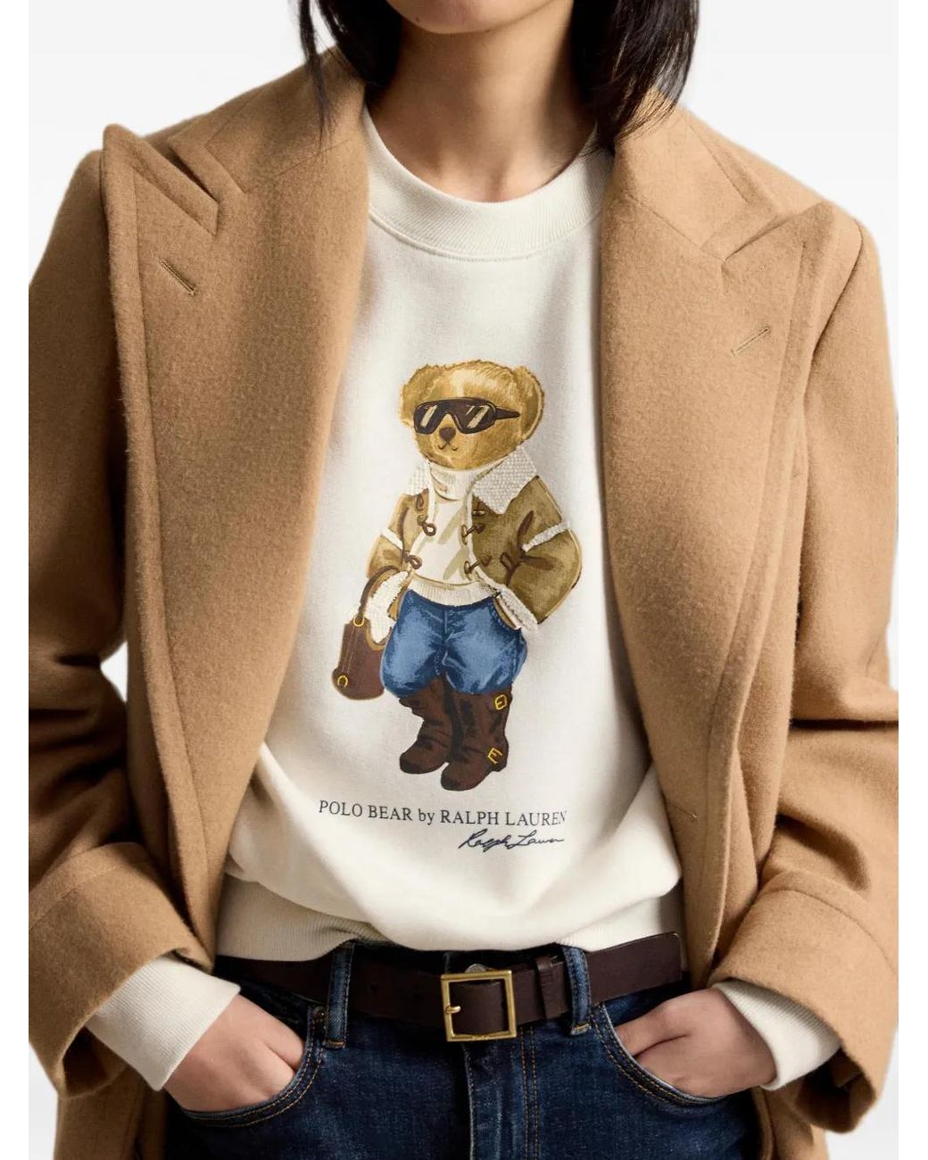Polo Ralph Lauren White Polo Bear Graphic Sweater