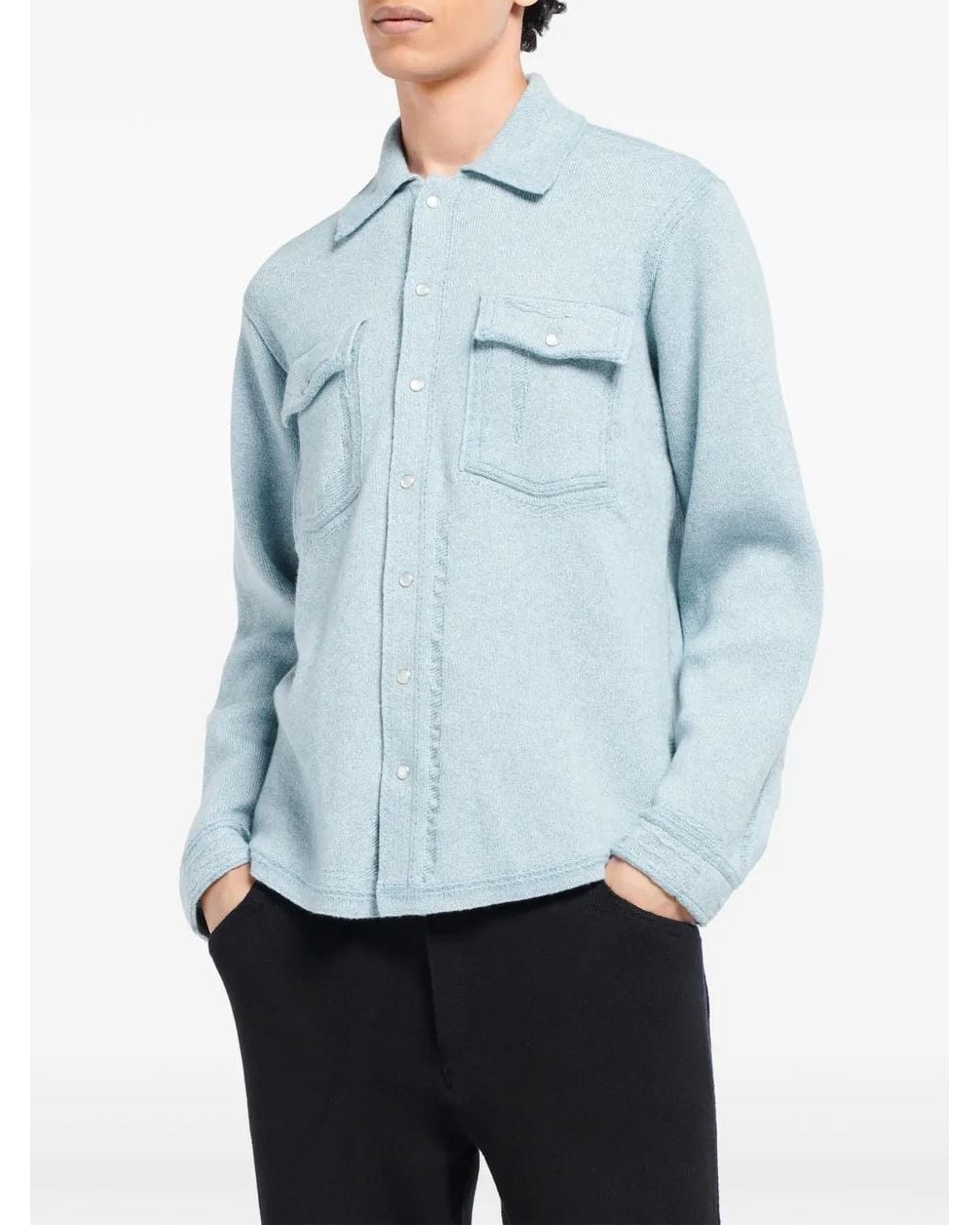 Barrie Blue Knitted Overshirt for men