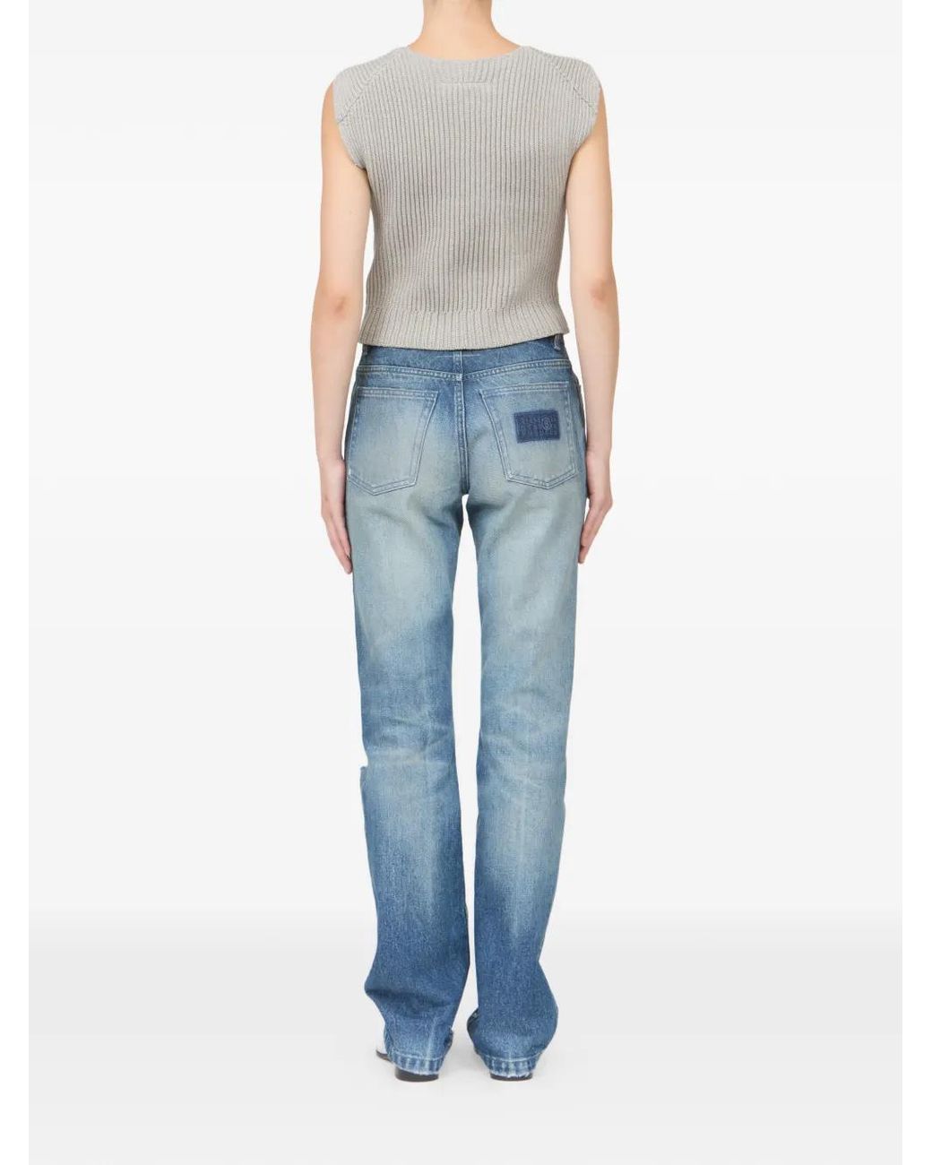 MM6 by Maison Margiela Gray Ribbed Vest