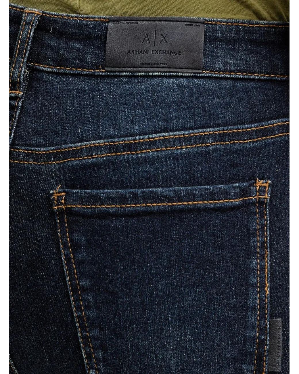 ARMANI EXCHANGE Blue Faded-Effect Skinny Jeans