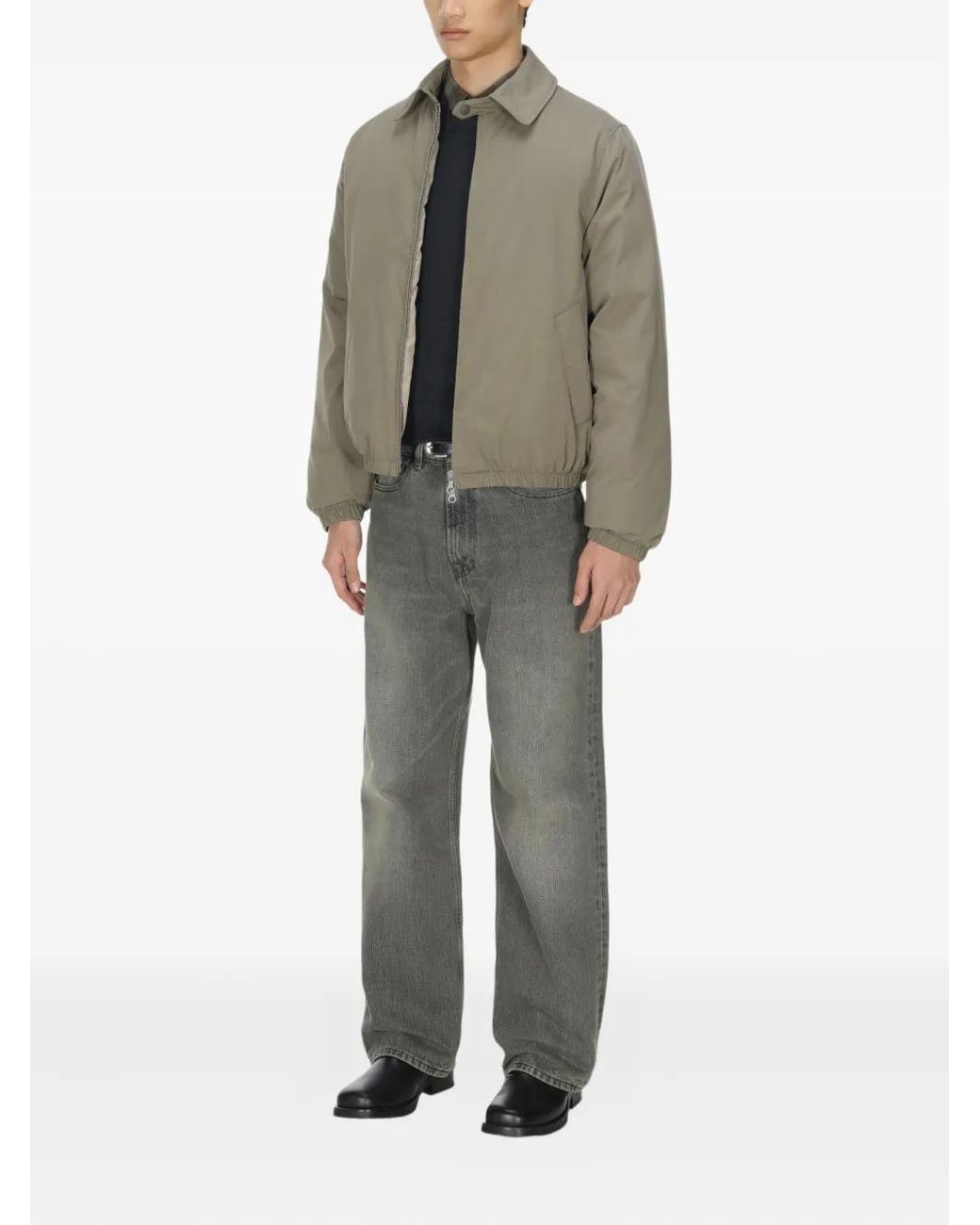 Our Legacy Gray Zip-Up Elasticated-Cuff Jacket