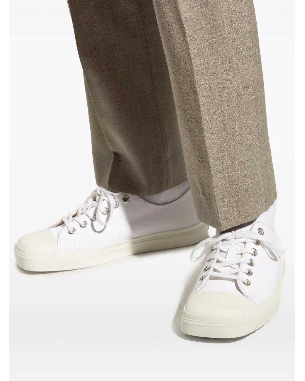 Moschino White Logo-Patch Sneakers for men