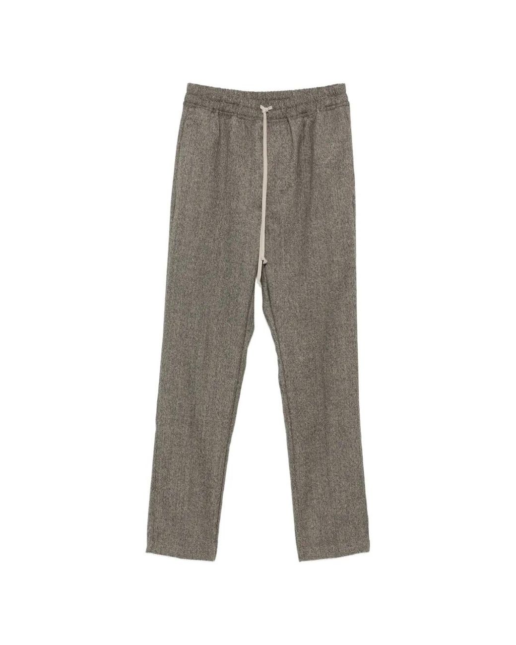 Rick Owens Gray Drawstring Slim-Leg Trousers for men