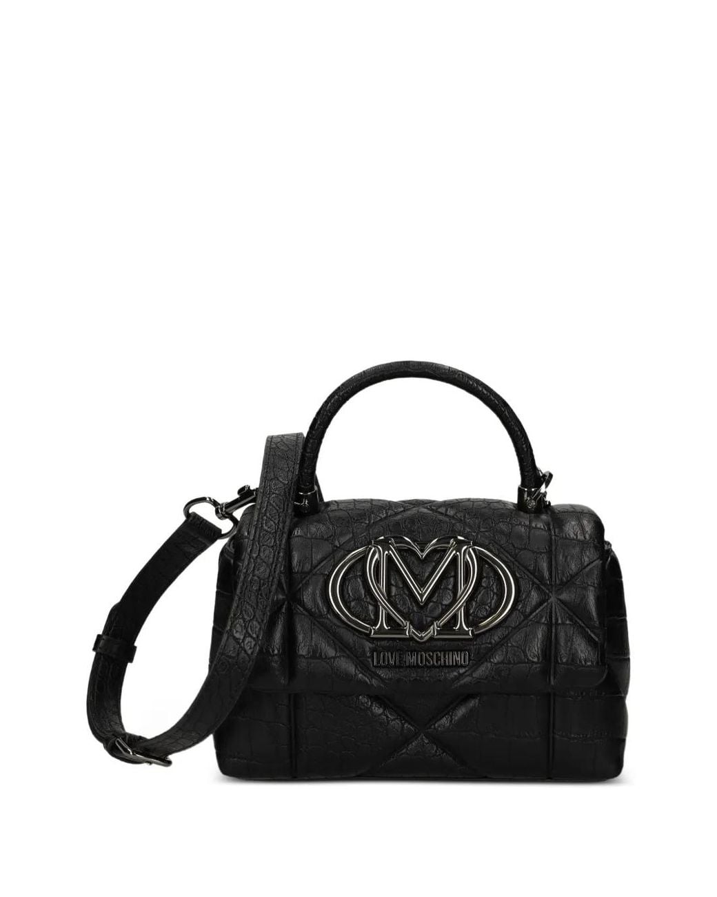 Love Moschino Black Logo-Appliqué Tote Bag
