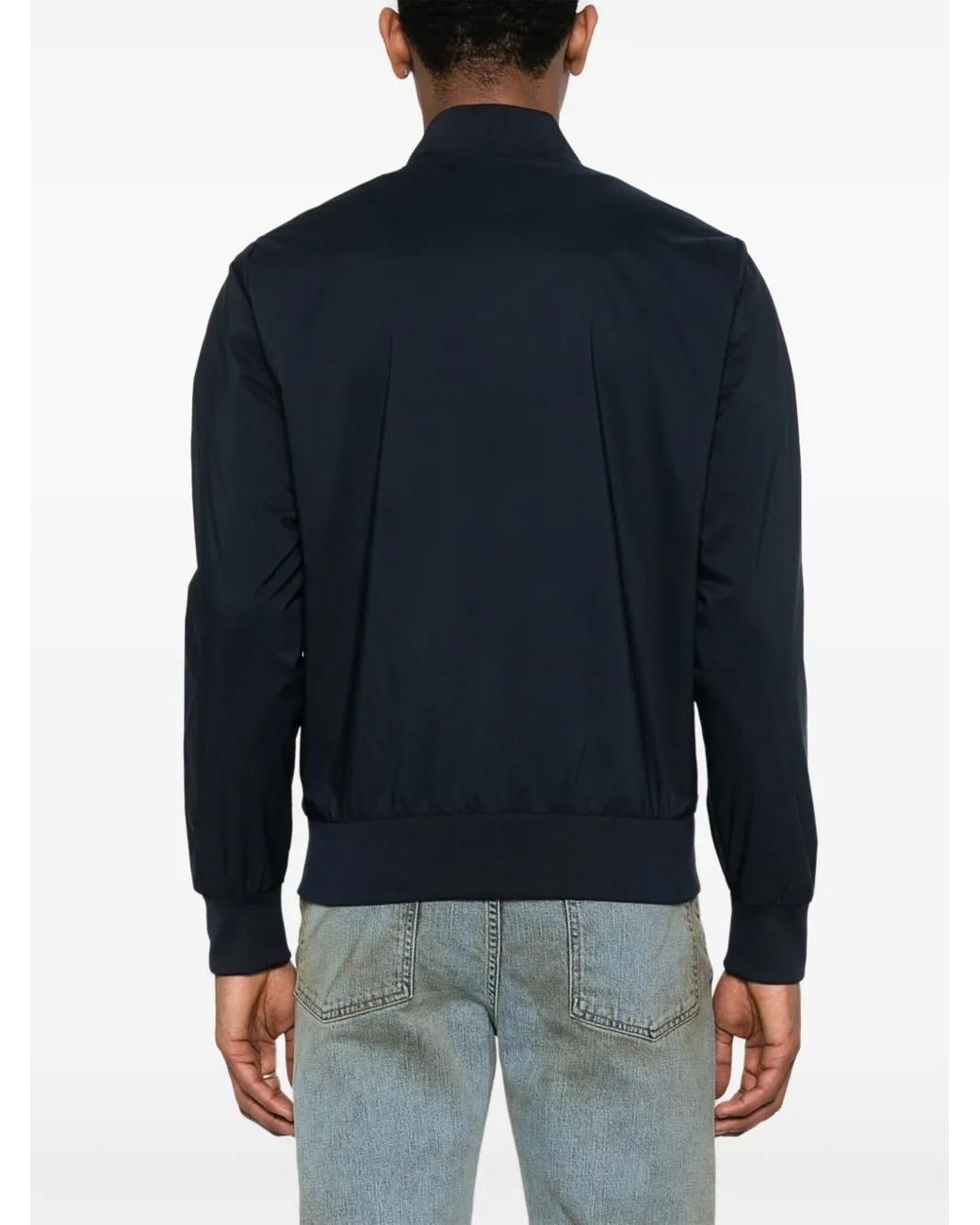 Calvin Klein Blue Logo-Print Bomber Jacket for men