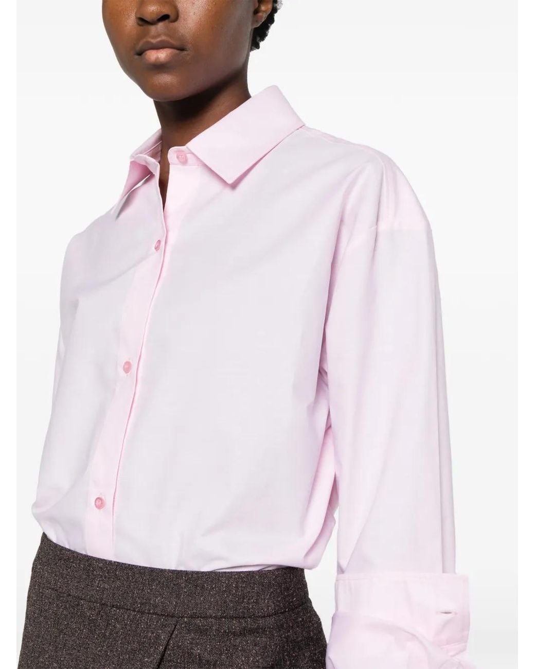 Manuel Ritz Pink Drop-Shoulder Long-Sleeve Shirt