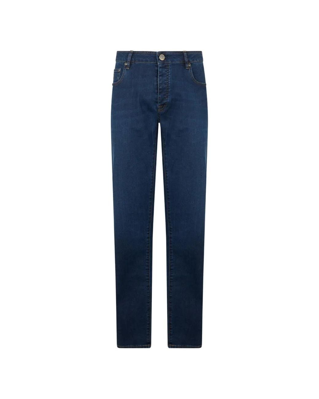 Moorer Blue Straight-Cut High-Waisted Jeans for men
