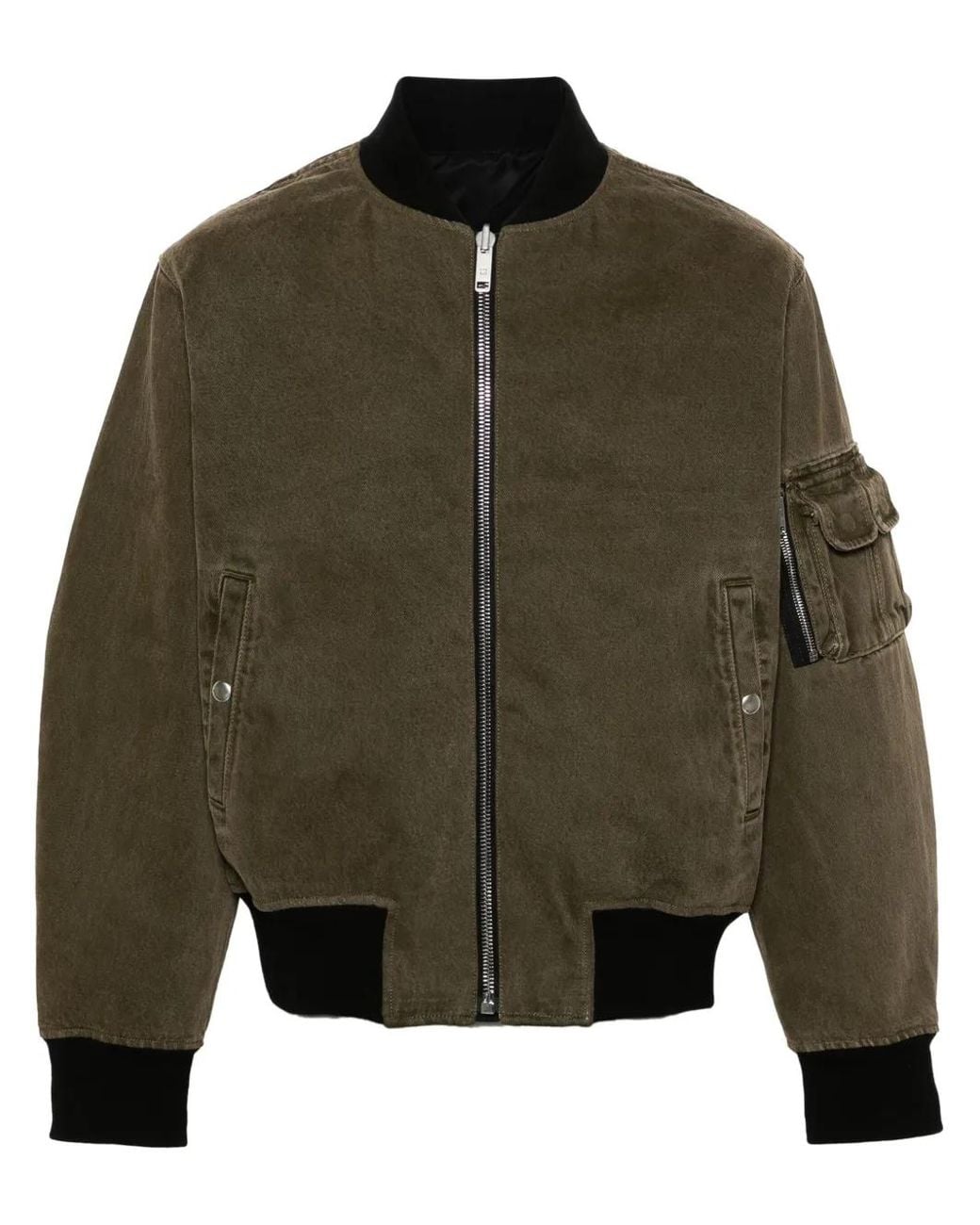 Givenchy Green Logo-Print Reversible Bomber Jacket for men