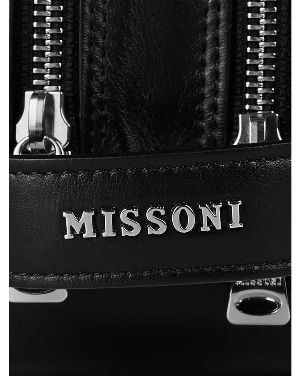 Missoni Black Logo-Pattern Clutch Bag