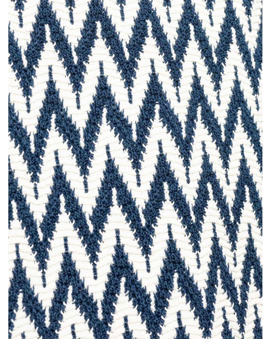 Lanvin Pullover Mit Zickzackmuster in Blue für Herren