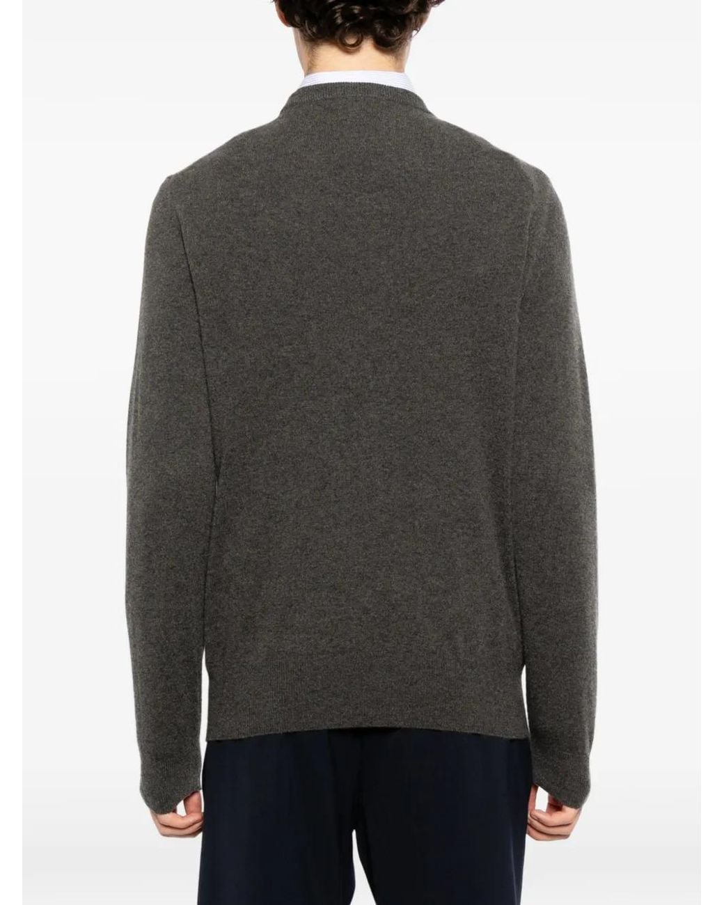 N.Peal Cashmere Gray Pull Oxford En Cachemire for men