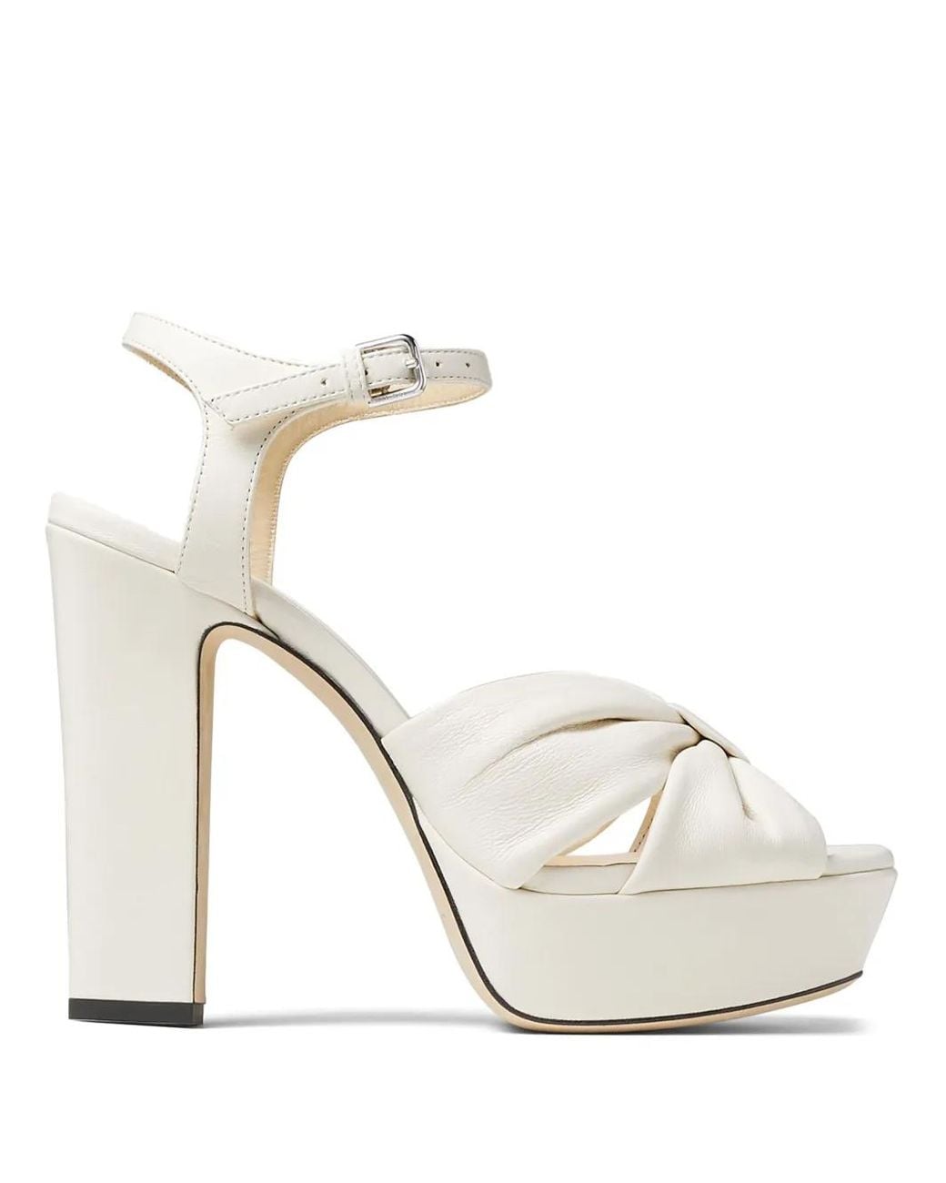 Jimmy Choo White Heloise 120 Leather Sandals
