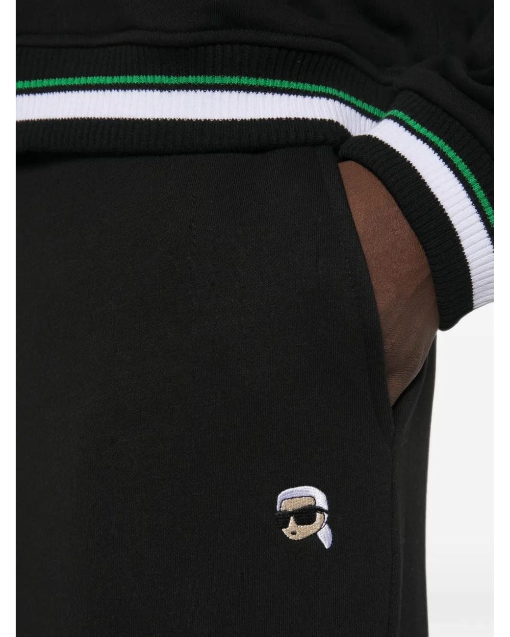 Karl Lagerfeld Black Ikon Wide-Leg Track Pants