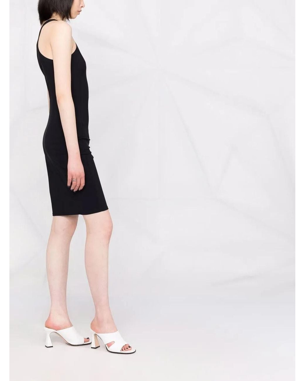 Patrizia Pepe Black Round-Neck Sleeveless Racer Dress