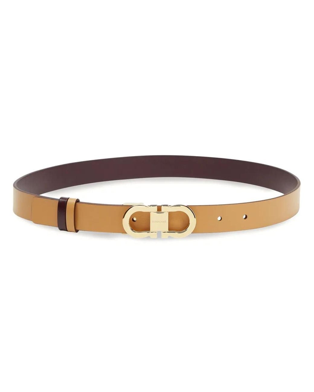 Ferragamo White Reversible Gancini Belt