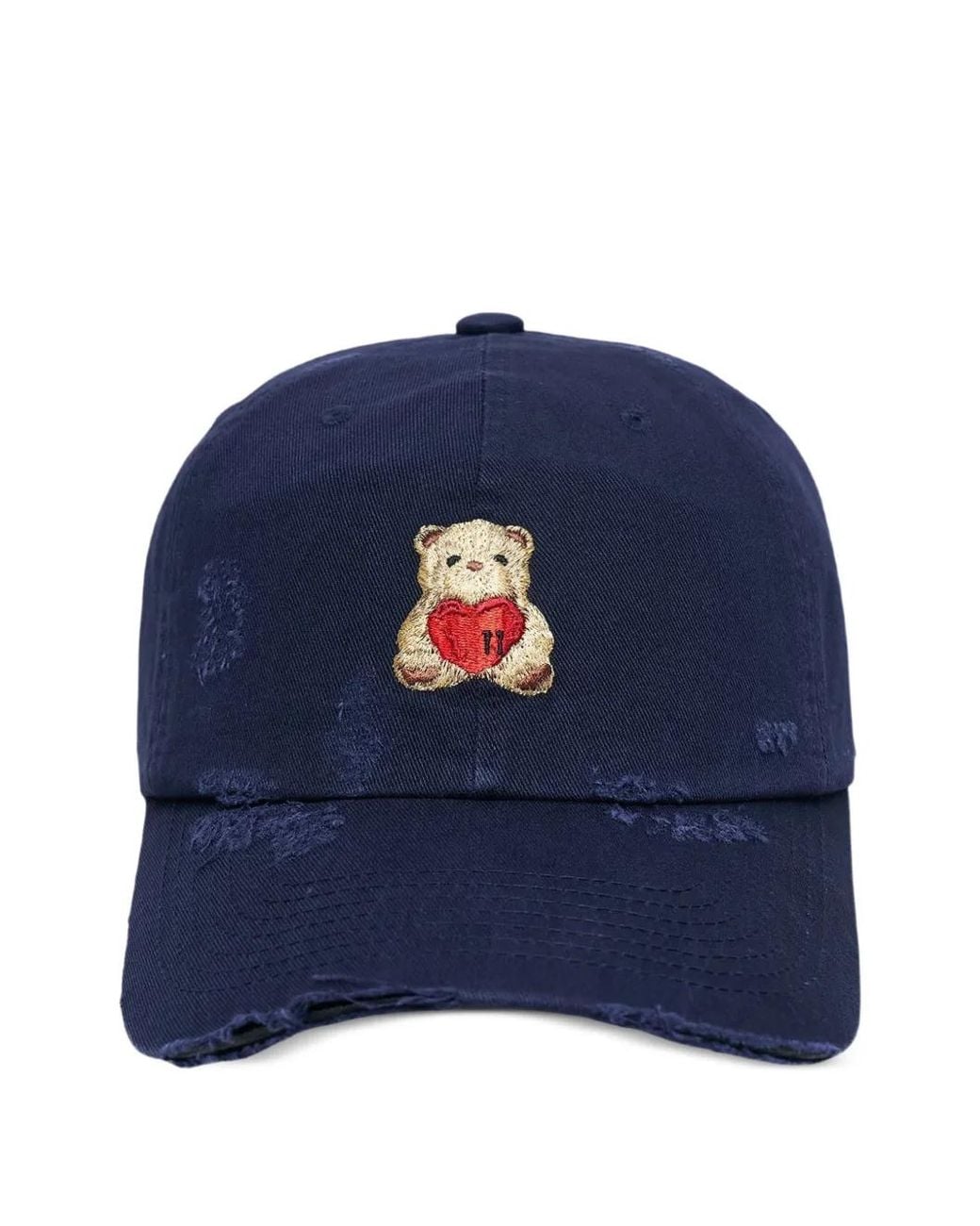 we11done Blue Heart Teddy Distressed Baseball Cap