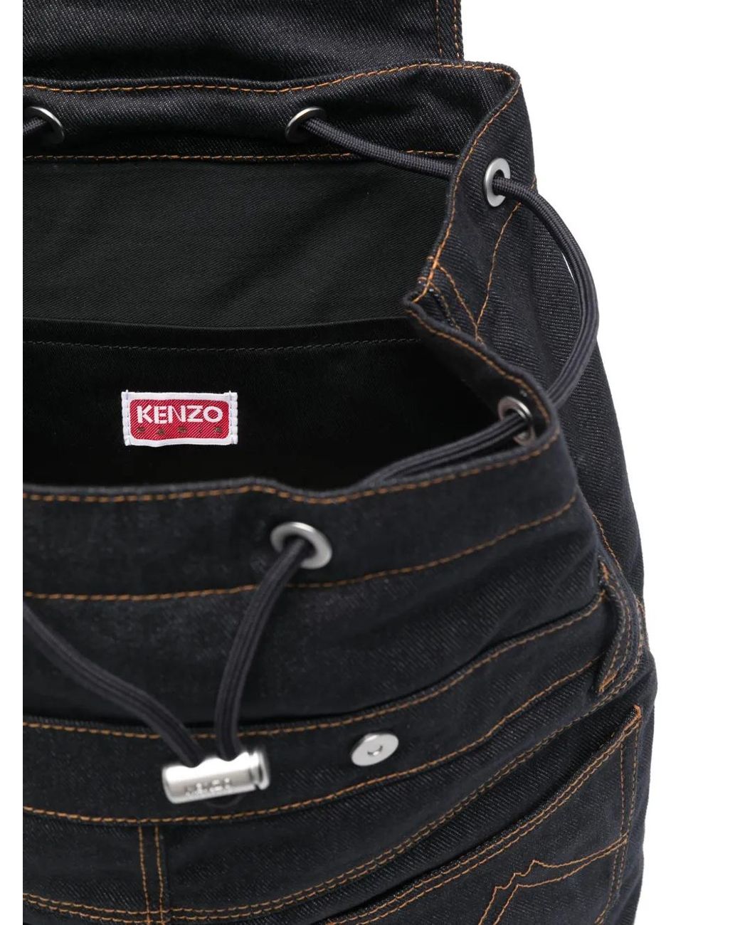 KENZO ロゴパッチ バックパック Black