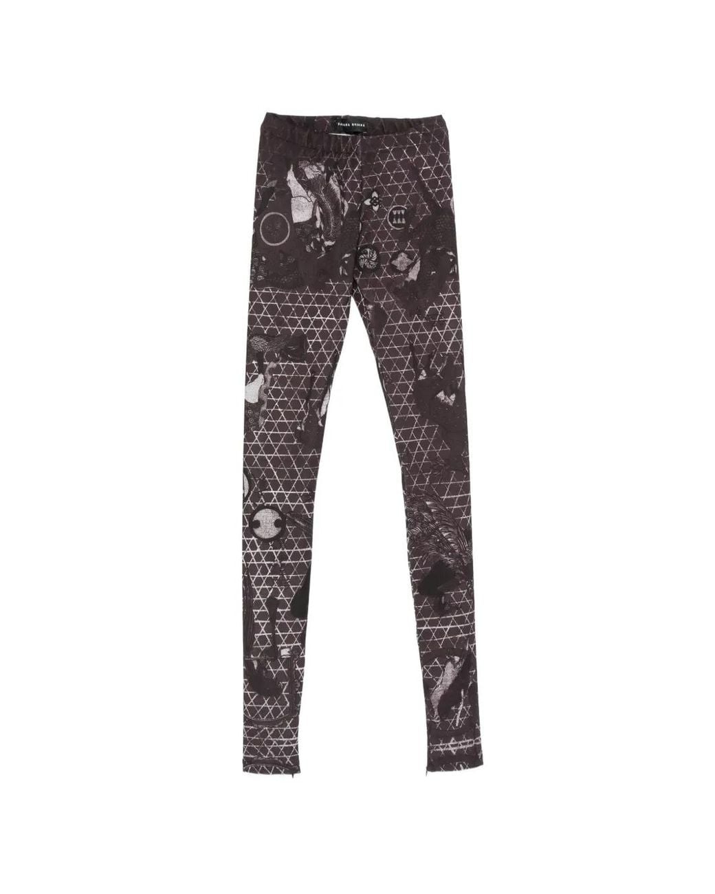 BARBARA BOLOGNA Gray Graphic-Print Zip-Cuff Leggings