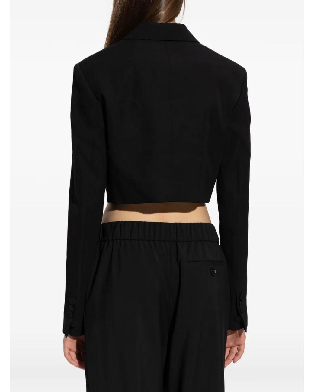 DSquared² Black Cropped Wool Jacket