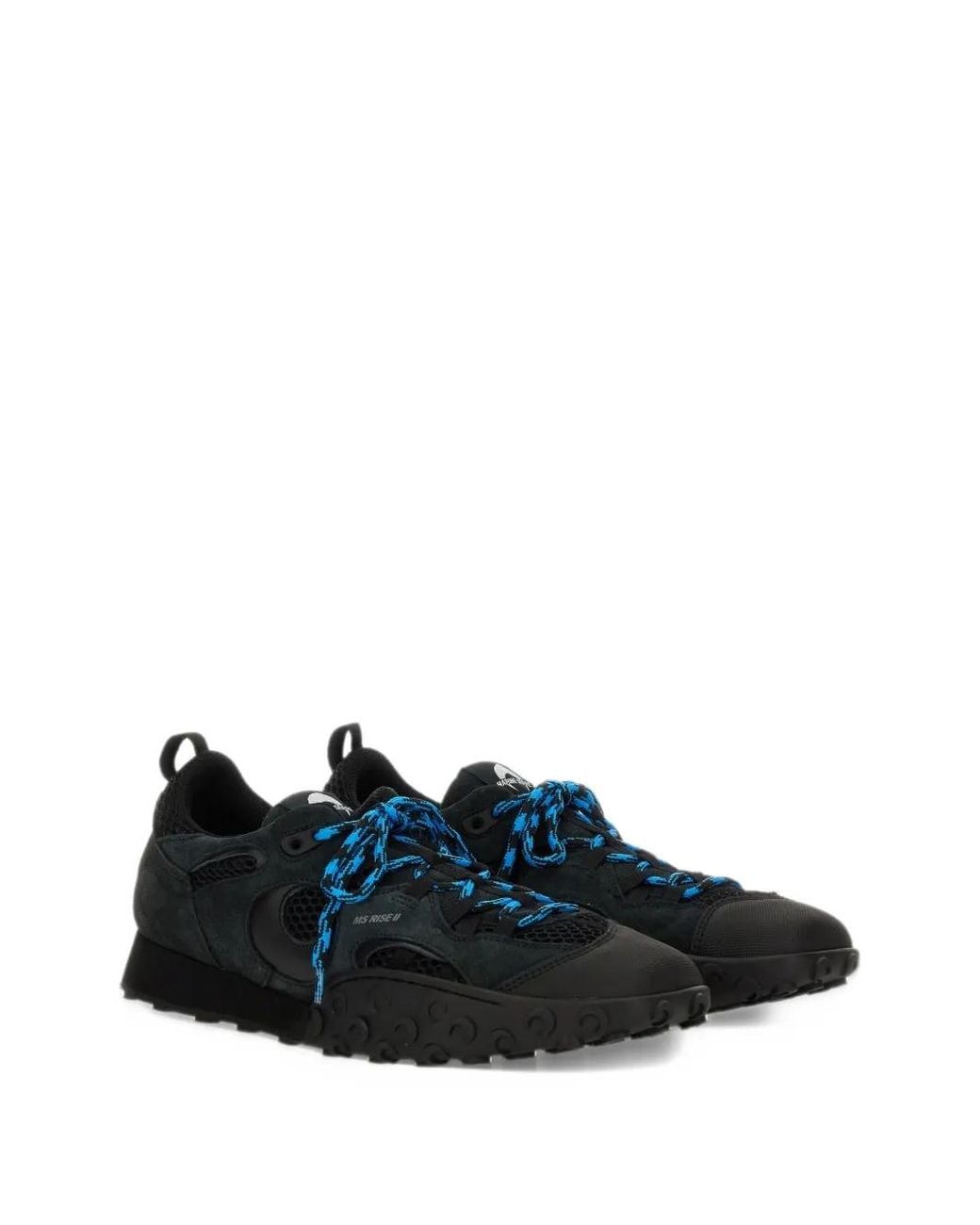 MARINE SERRE Blue Panelled Leather Sneakers