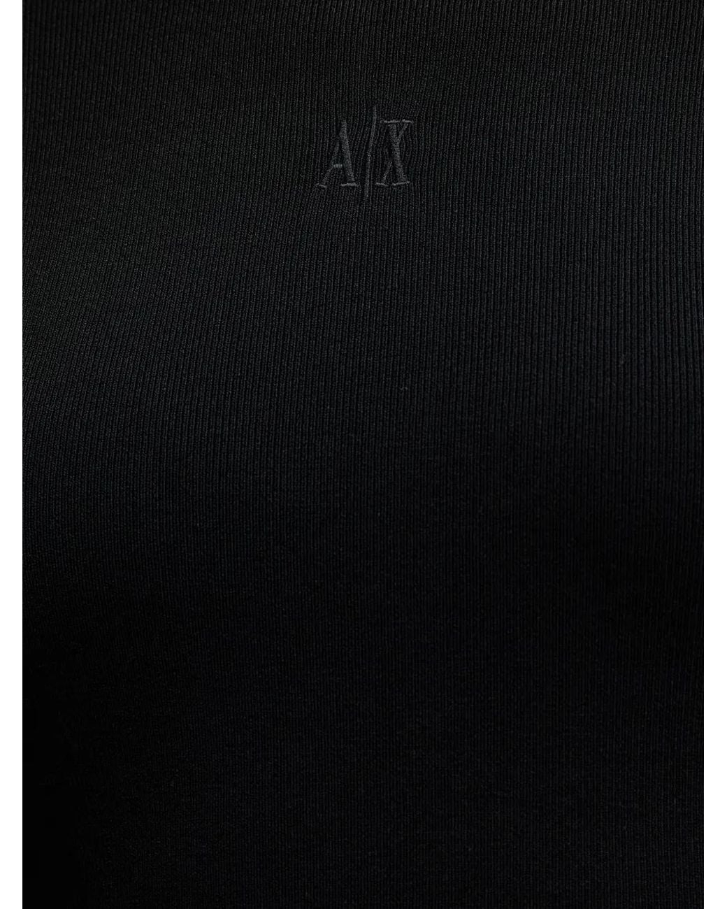 ARMANI EXCHANGE Black Ribbed Long-Sleeve Sweater