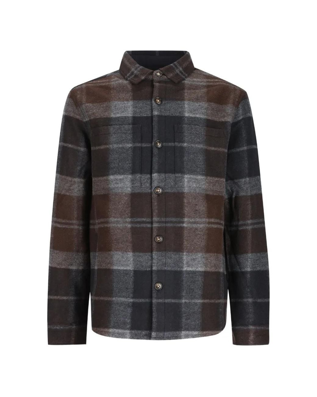Barbour Black Woodlane Brushed Check Overshirt for men