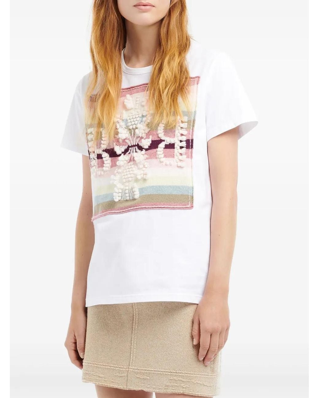 Barrie White Logo-Patch Striped T-Shirt