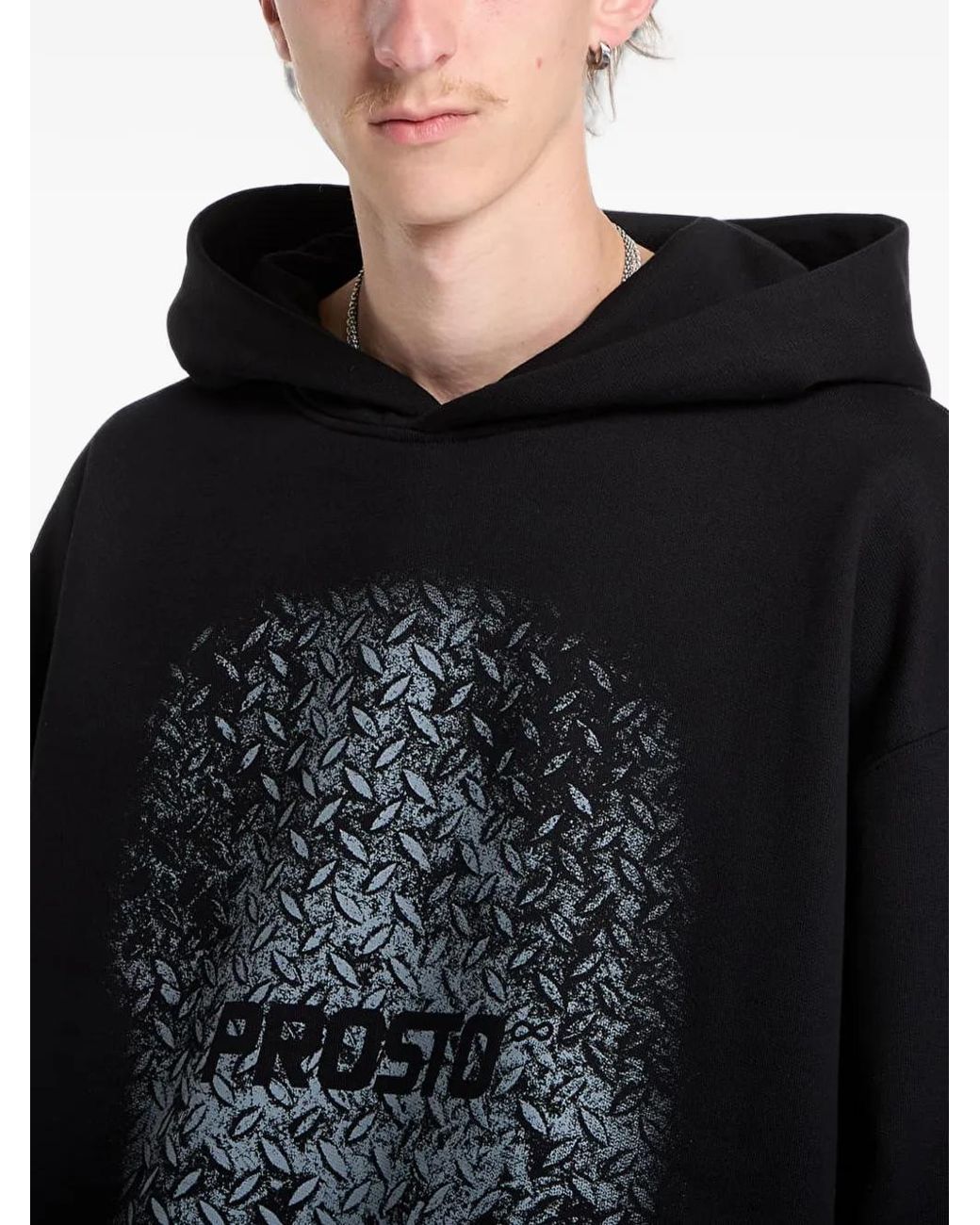 Prosto. Black Grade Logo-Print Hoodie for men