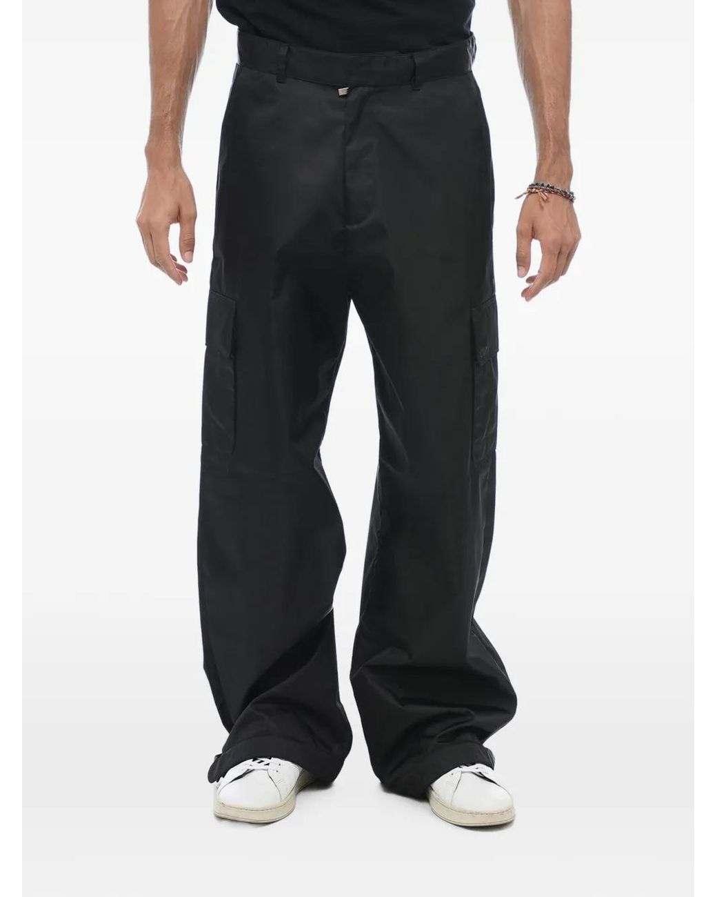 Off-White c/o Virgil Abloh Black Logo-Embroidered Cargo Trousers for men
