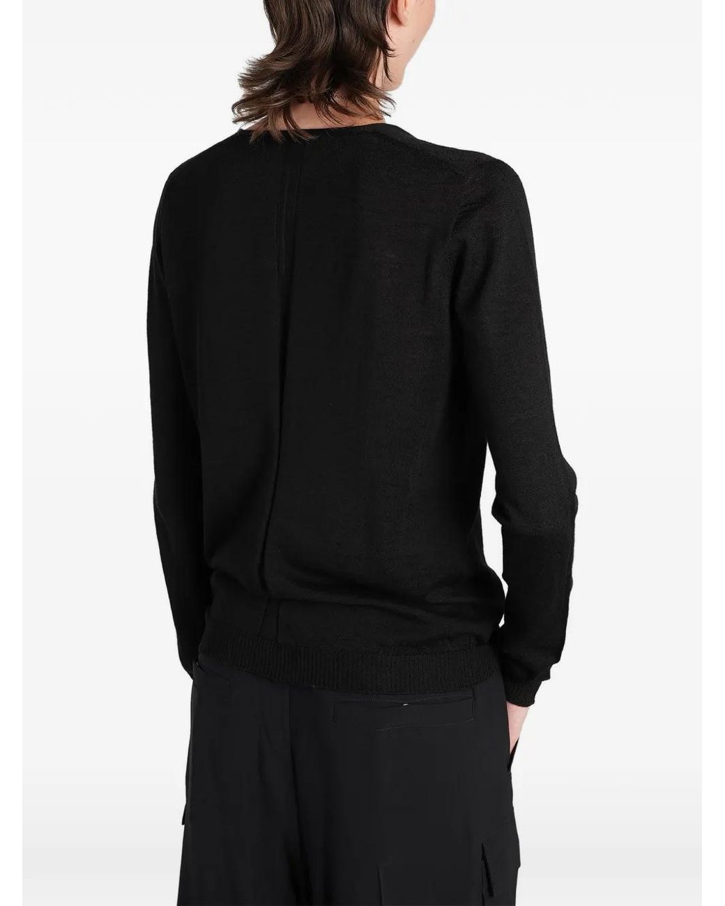Rick Owens Black Extreme V-Neck Sweater