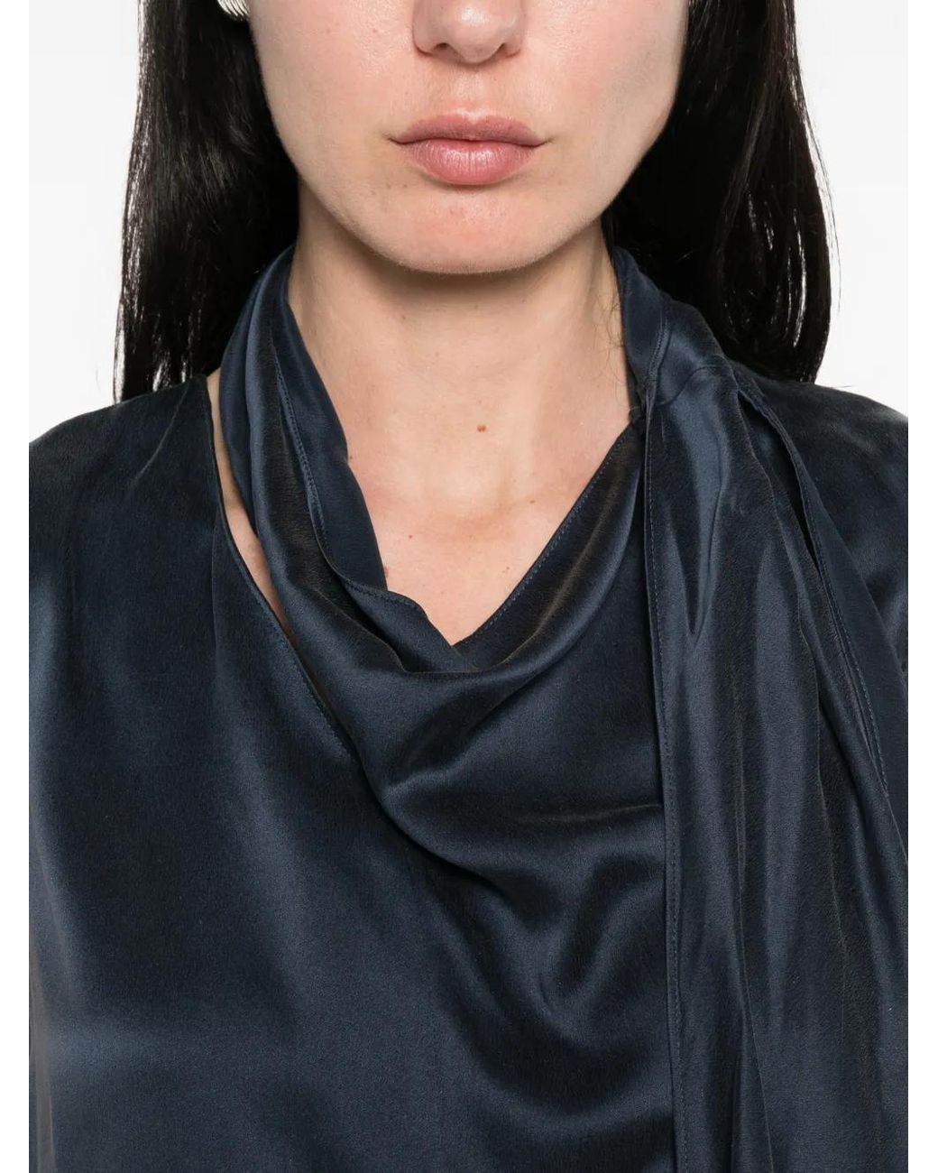 Max Mara Blue Smmdry Draped Sleeveless Top