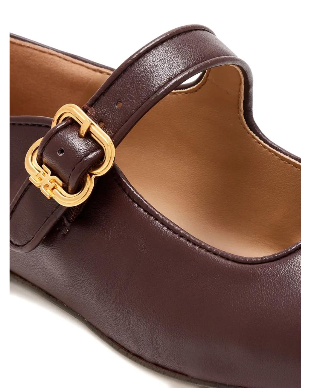 Sam Edelman Brown Michaela Mary Jane Buckle Strap Ballet Flats