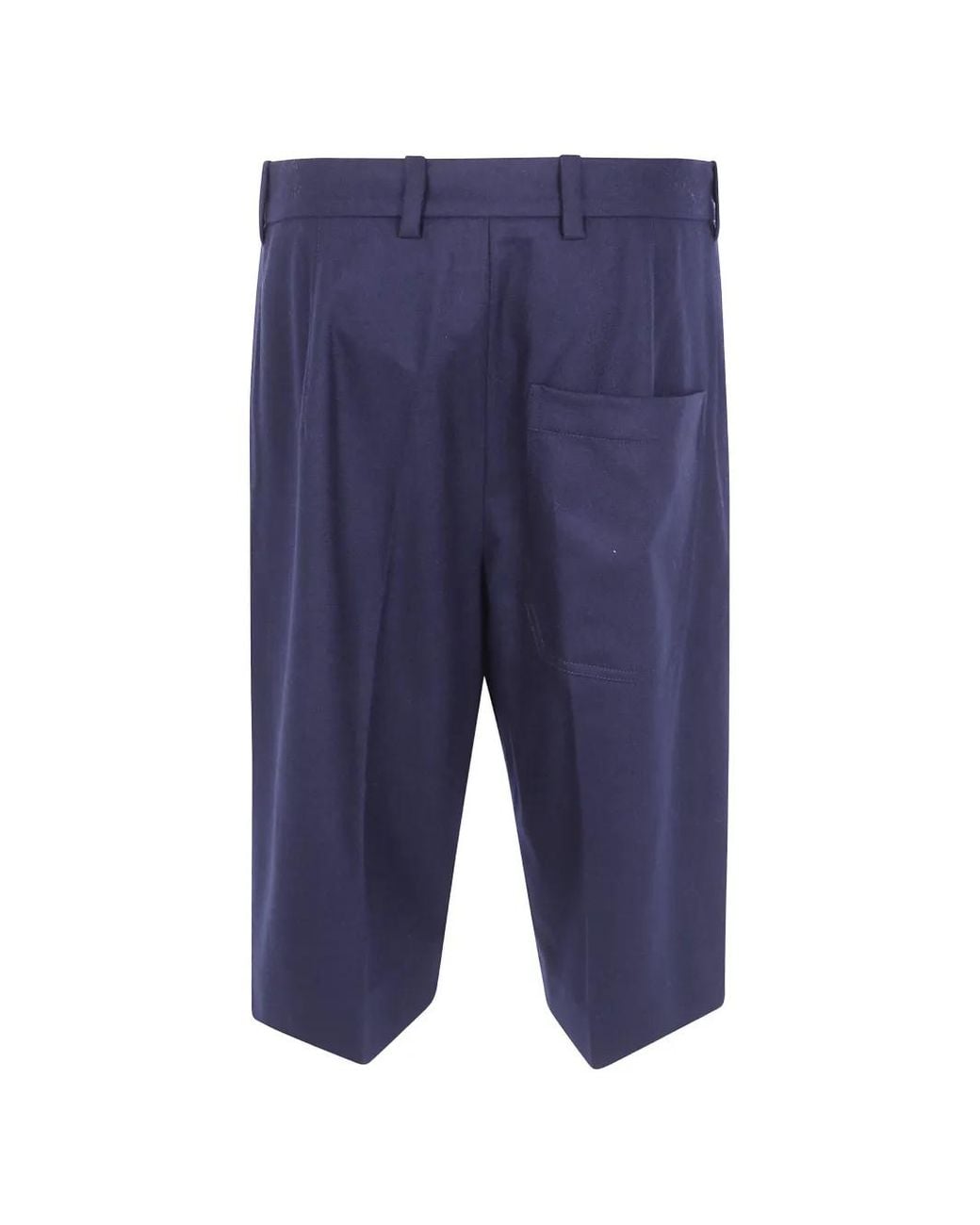 Sofie D'Hoore Blue Pressed-Crease Wool Shorts