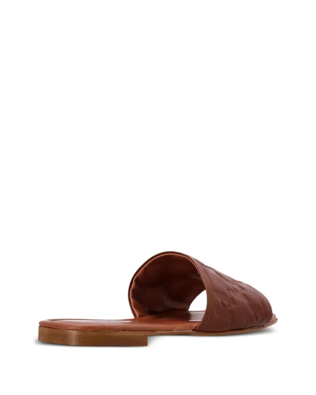 Karl Lagerfeld Brown Brio Monogram-Pattern Slides