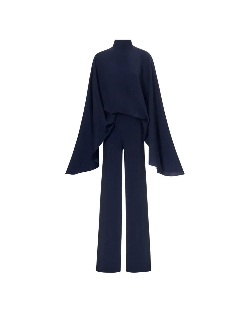 Taller Marmo Blue Eolia Cape-Sleeve Jumpsuit
