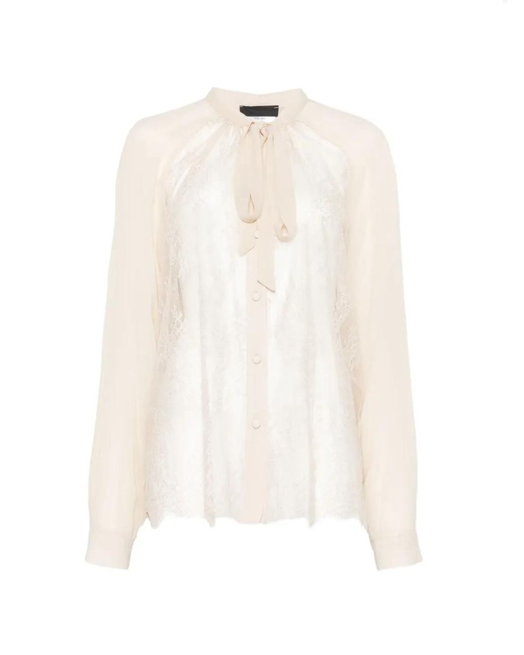 Liu Jo White Lace-Panelled Shirt