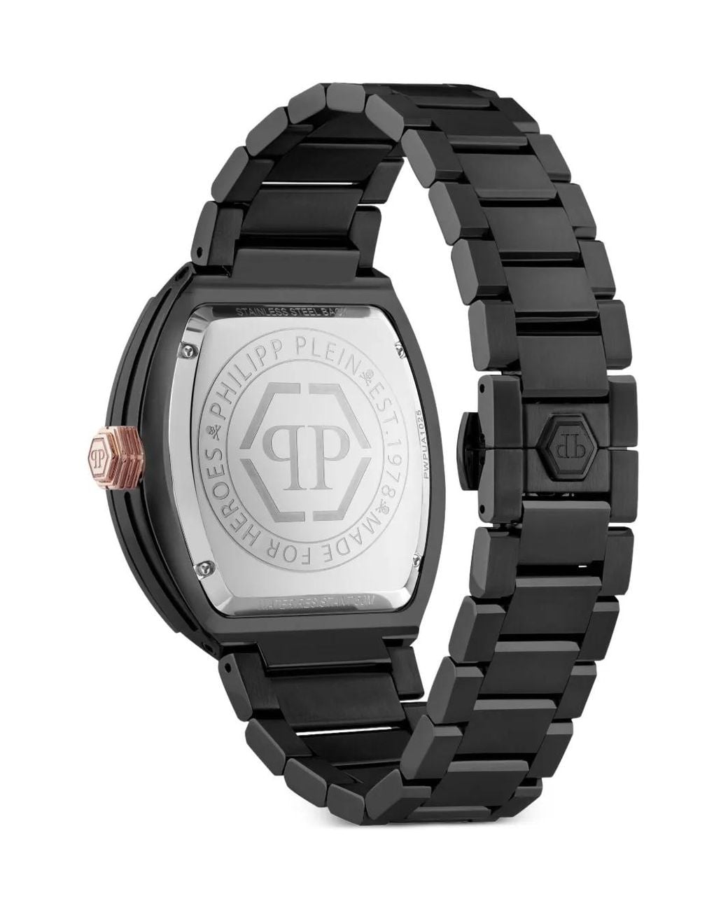 Philipp Plein Black The Hexagon Phantom 44Mm for men
