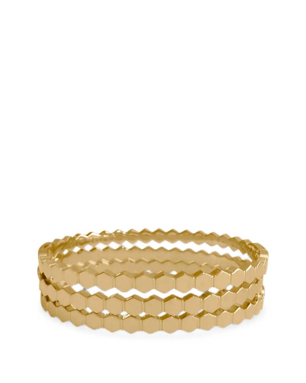 Hzmer Jewelry Metallic Astra Luxe Hexagonal Bracelets (Set Of Three)