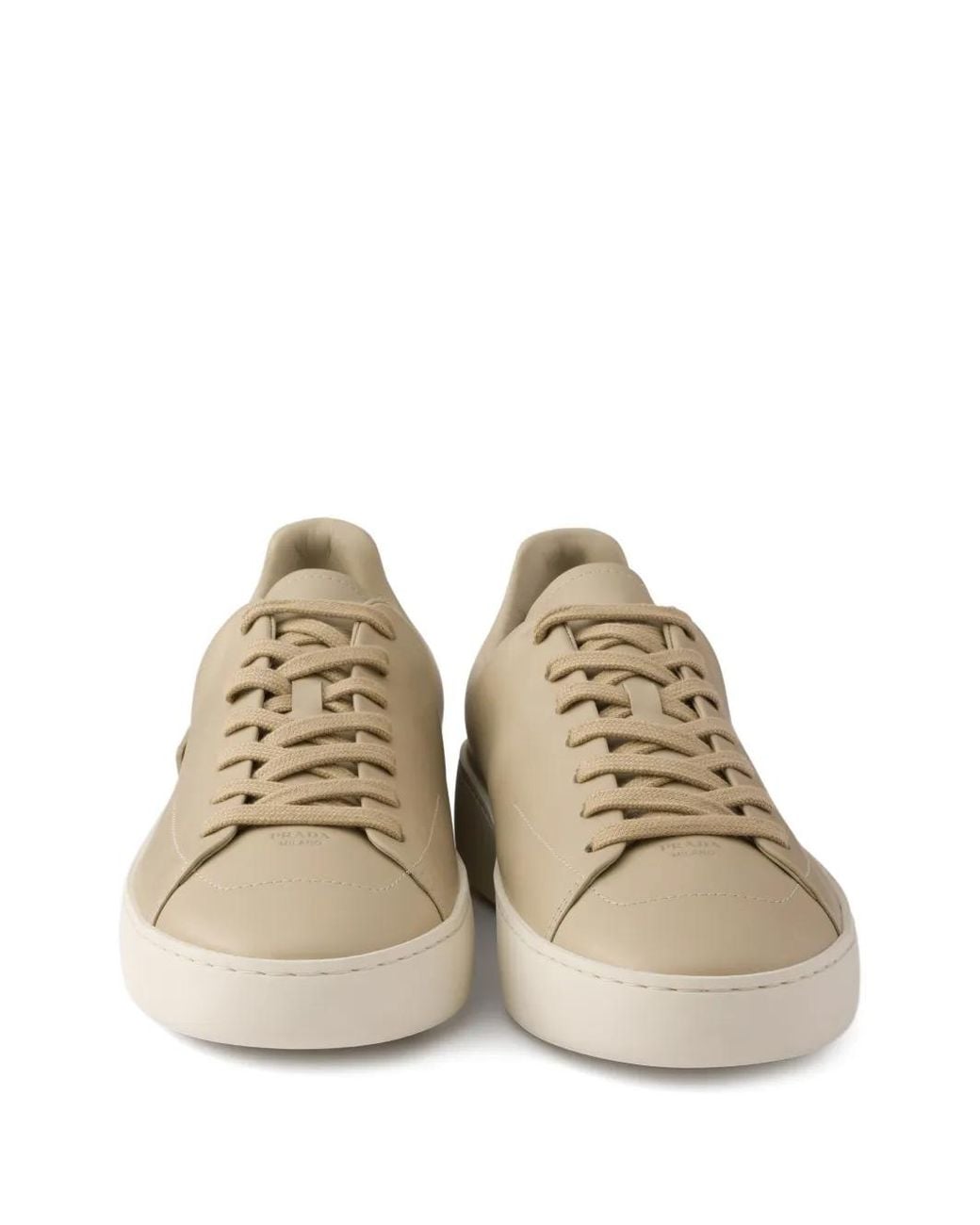 Prada Natural Court Leather Sneakers for men