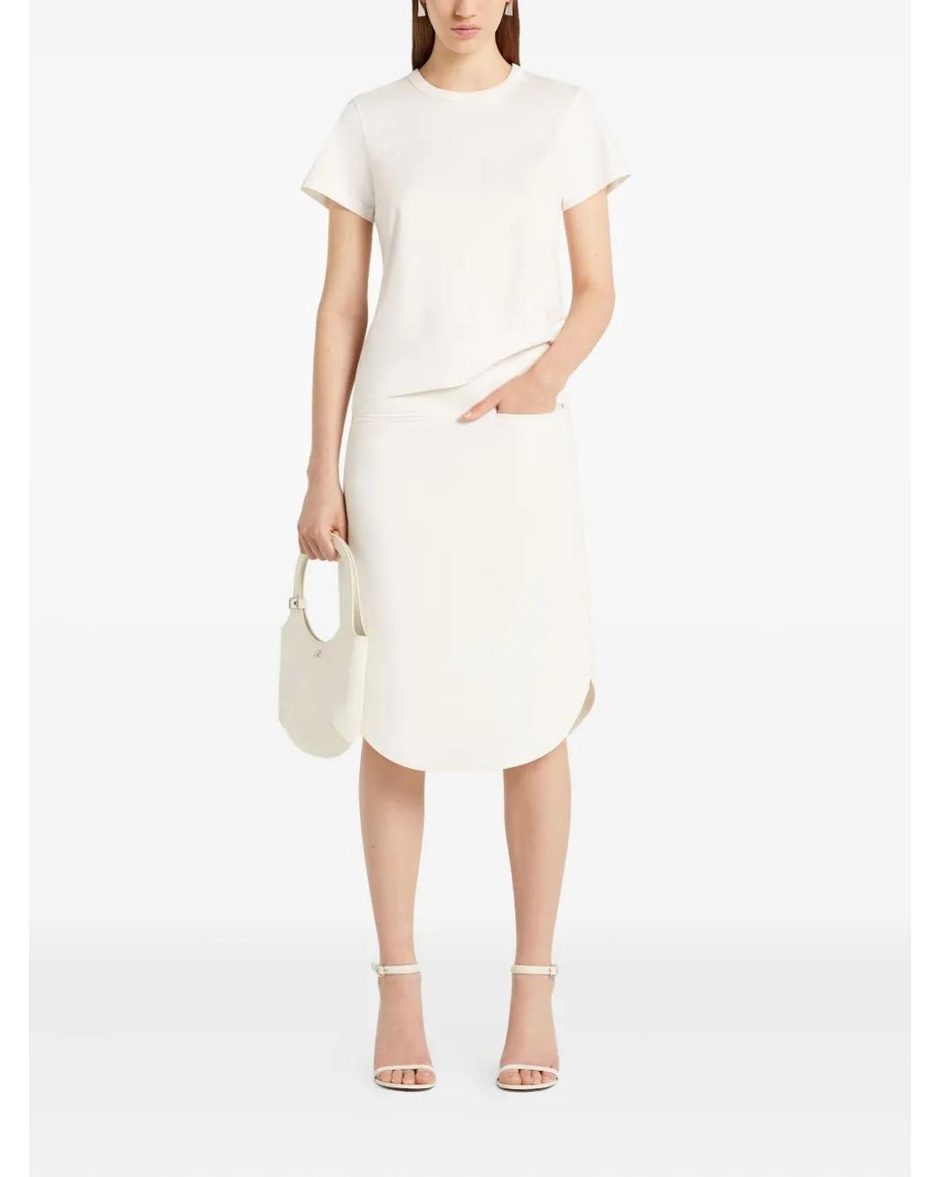 Courreges White Embroidered Tee Clothing